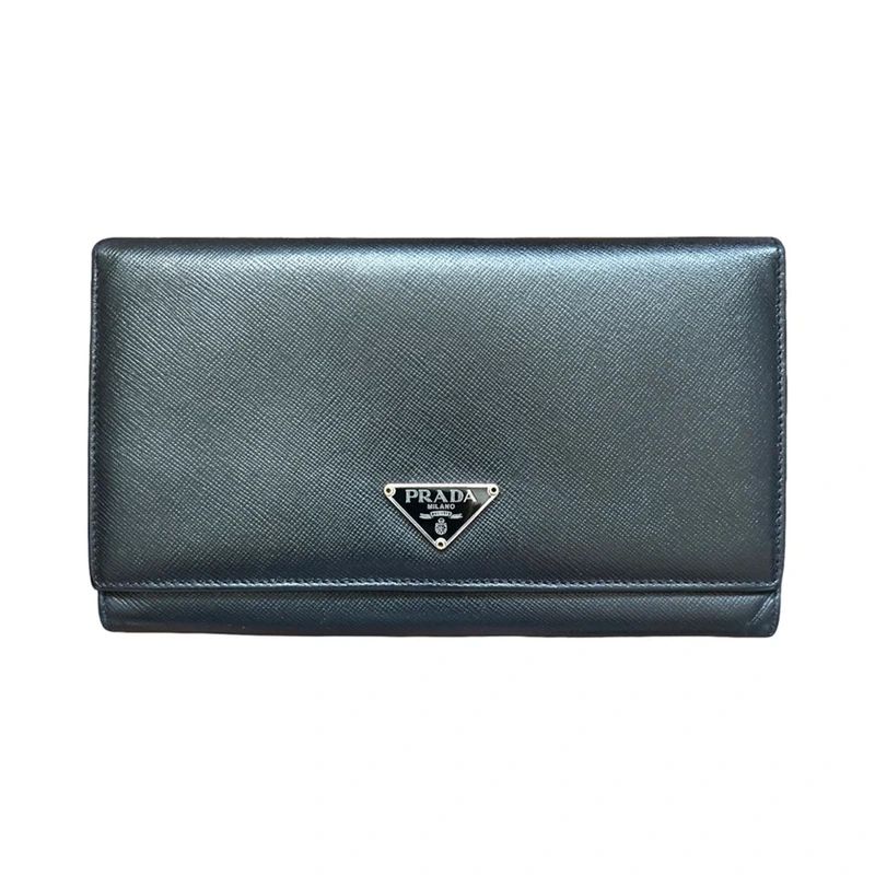 Prada Prada Black Saffiano Leather Wallet Clutch Long Bifold Made in Italy73.