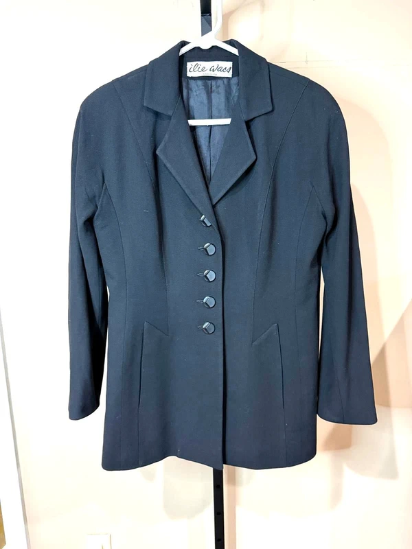 Givenchy ilie Wacs Vintage Size 8 Women's Black Button-Up Blazer