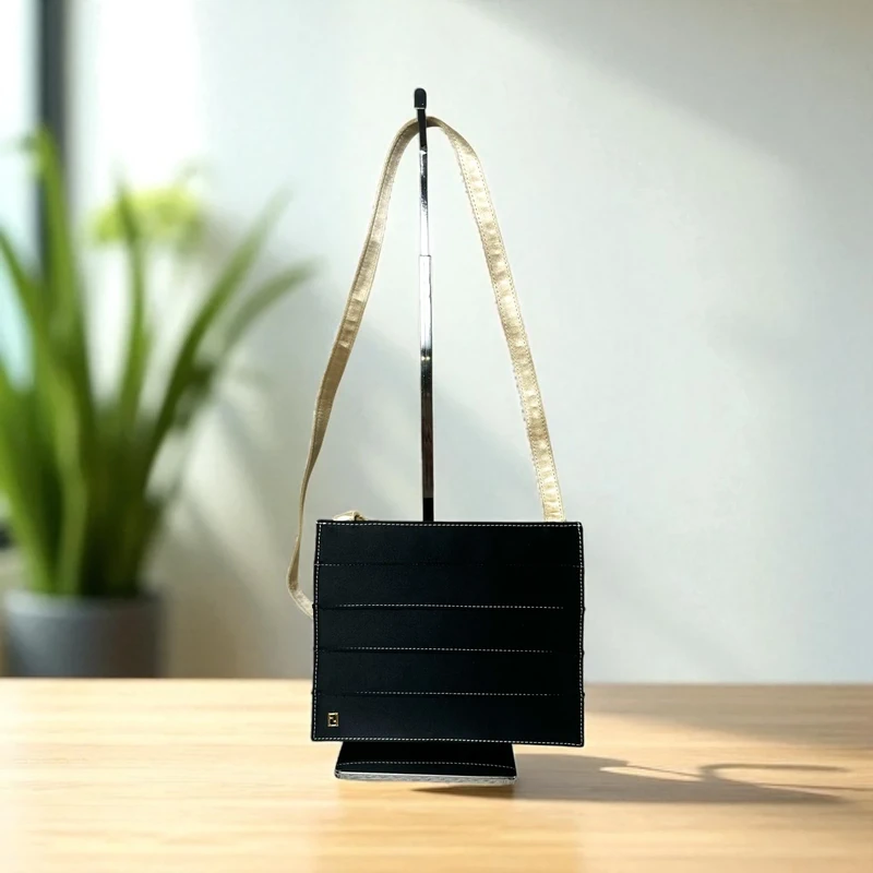 Fendi 🖤Vintage Fendi Satin Evening Shoulder Bag - heavy wear at seams & corners