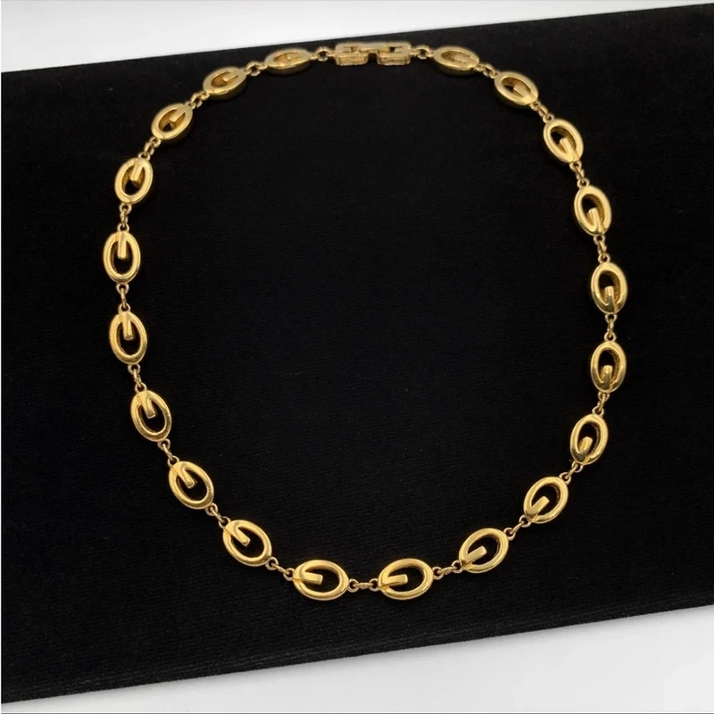 Givenchy Givenchy Gold and Brown Bead Necklace