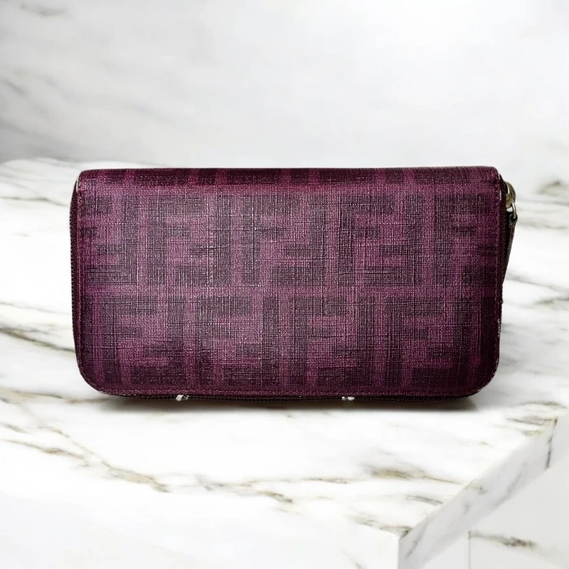 Fendi Purple Fendi Zucca Zip-around Wallet