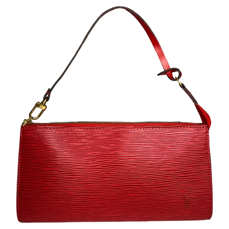 Louis Vuitton Louis Vuitton Pochette Accessoires Red Epi Leather Shoulder Bag 1998