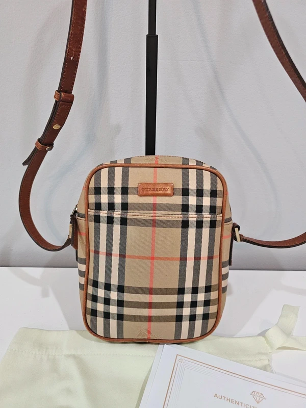 Burberry Burberry Vintage Haymarket Crossbody Bag With COA And Dustbag
