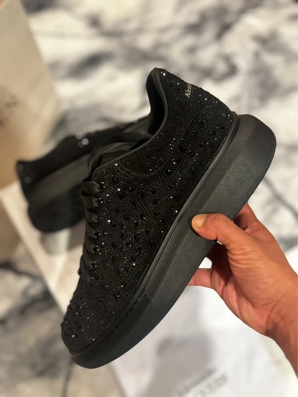 Alexander McQueen Alexander McQueen Black Glitter Sneakers – Size 13 Men