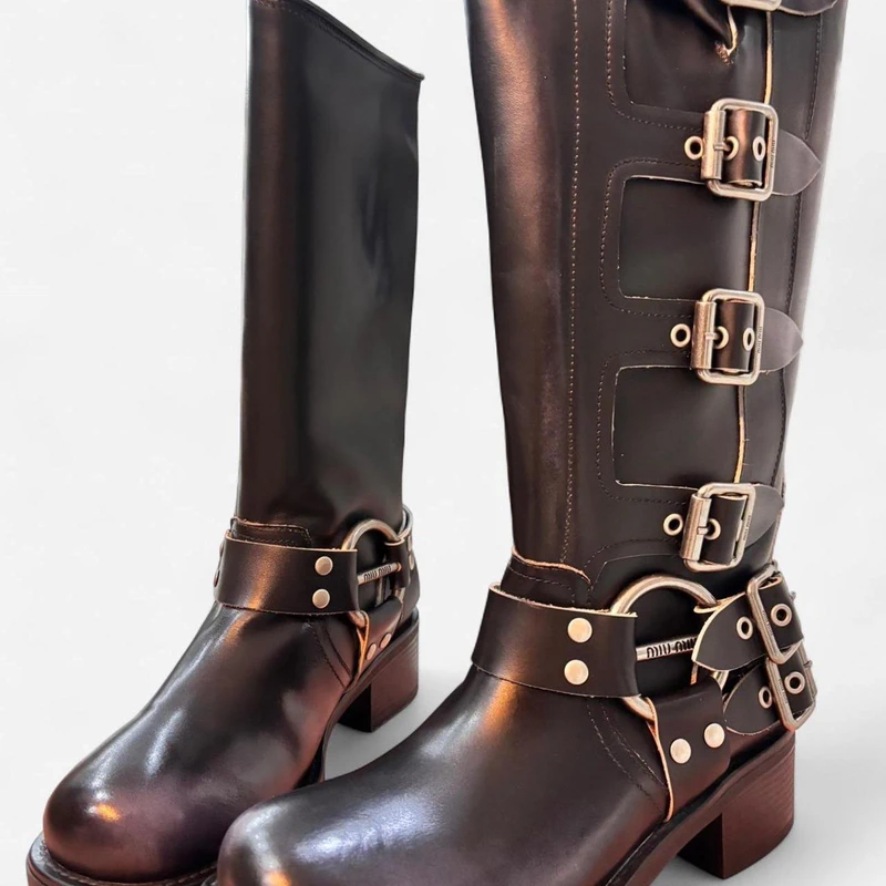 Miu Miu Miu miu black leather boots