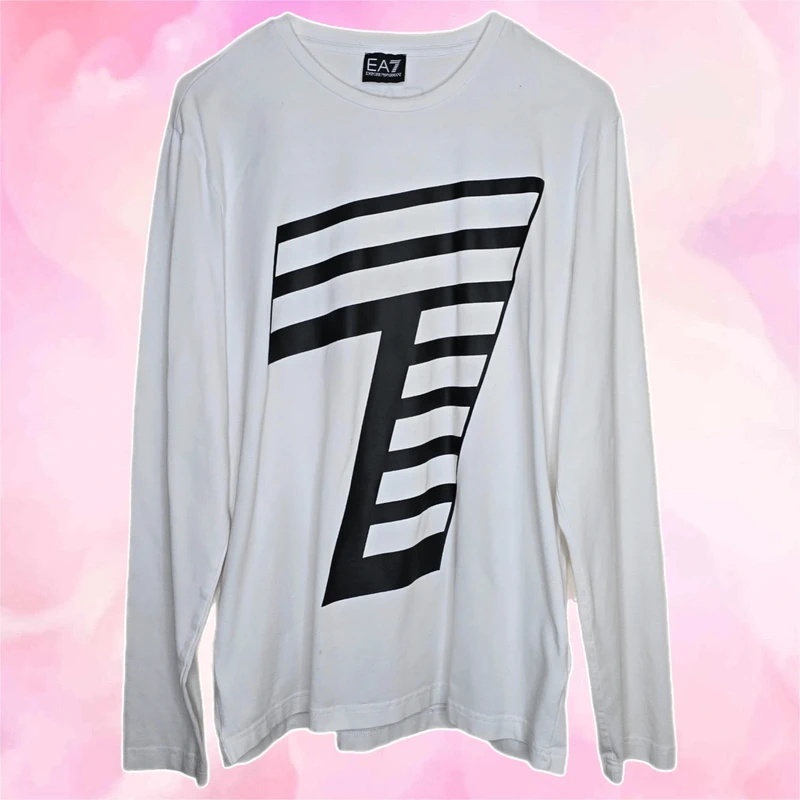 Dolce & Gabbana EA7 Emporio Armani White 7 Logo Long Sleeve T Shirt XL